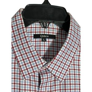 QUINCE Shirt Long‎ Sleeve Plaid Soft Men's Large 100% Cotton Button Up #A13-9